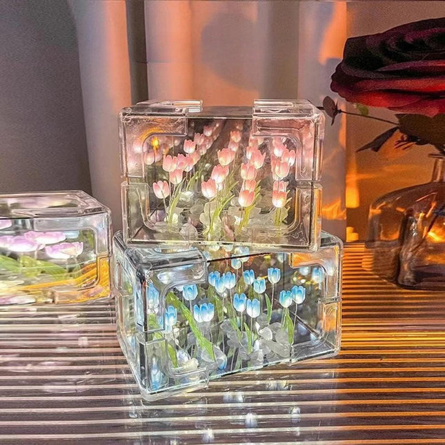 I LOVE -caixa de tulipas cubo tridimensional